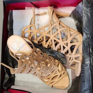 Vince Camuto Neutral Suede Sandal 8.5